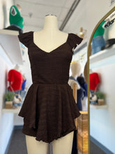 Load image into Gallery viewer, Nora Mocha Mini Ruffled Dress with Under Shorts
