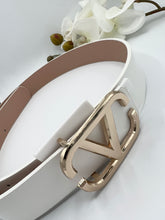 Load image into Gallery viewer, Alexa  &quot;V&quot; Thin Faux Leather Belt with Gold Tone Buckle