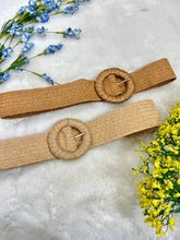 Load image into Gallery viewer, Grace Round Buckle Stretchy Straw Belt