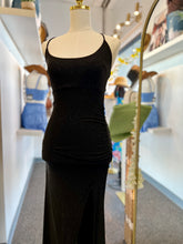 Load image into Gallery viewer, Bridgett Black Sparkly Maxi Dress Open/Crossed back