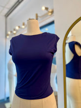 Load image into Gallery viewer, Phoebe Navy or Mint Open Back Stretchy Double Lined Top