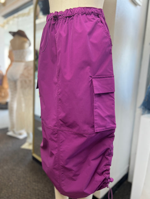 CLEARANCE Gina's Green or Violet Long Parachute Skirt