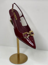 Load image into Gallery viewer, Lauren Burgundy Sling Back Buckle Heel