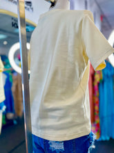 Load image into Gallery viewer, Denisse Denim Flower Butter Yellow Tee