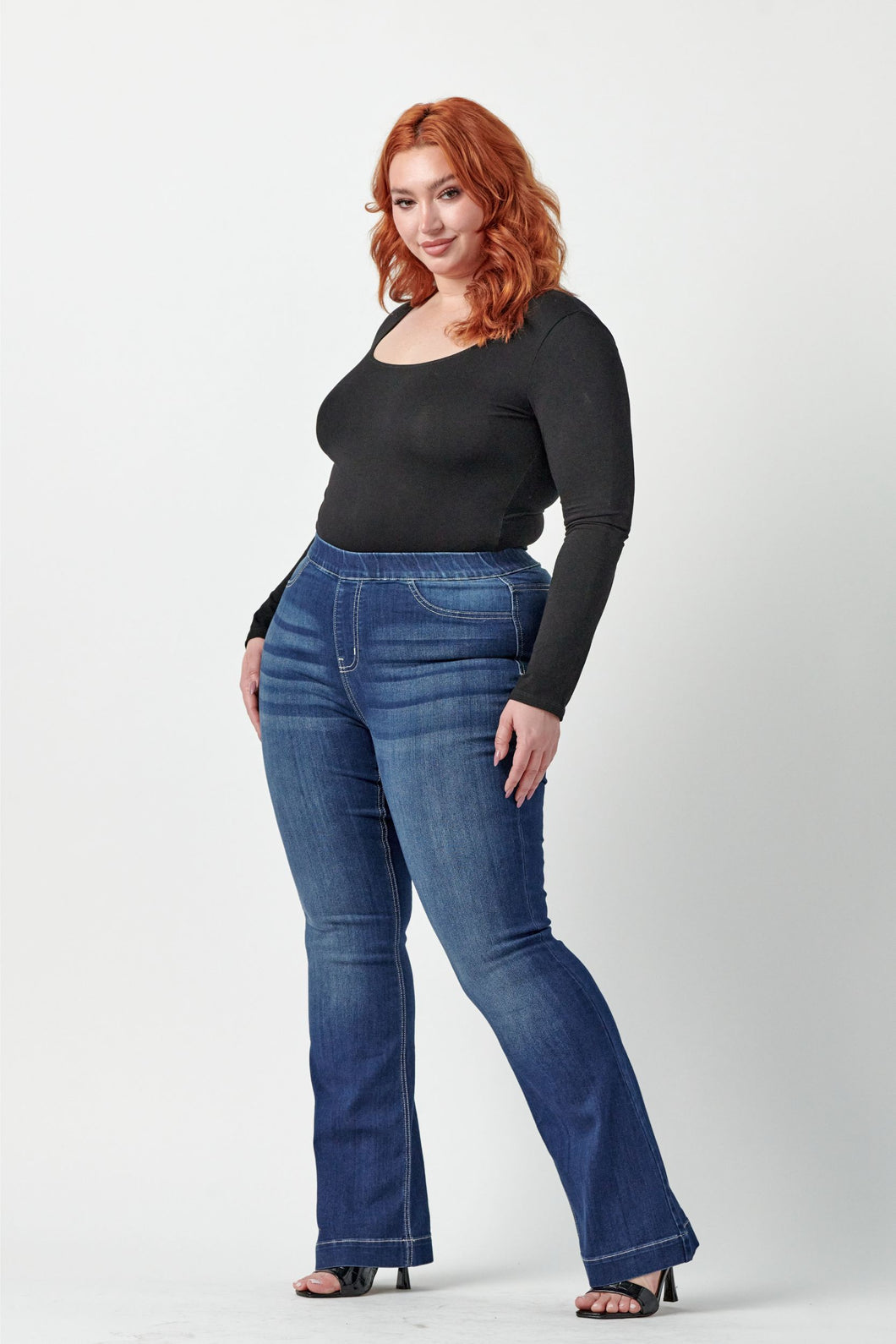 Dina Plus Dark Denim Stretchy Denim