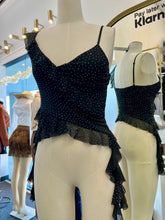 Load image into Gallery viewer, Baily Faux Swarovski Black Spaghetti Strap Top