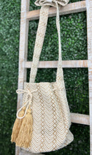 Load image into Gallery viewer, Alina Black or Beige Straw Crossbody Bag