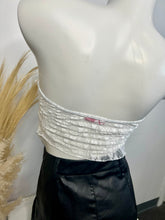 Load image into Gallery viewer, Julia White/Black Lace Strapless Top