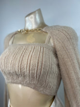 Load image into Gallery viewer, Karla Cappuccino Crop Sweater with Chain Detail and Matching Bandeau