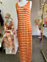 Load image into Gallery viewer, Valencia Rust and White Striped Sleeveless Curvy Long Dress