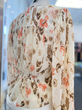 Load image into Gallery viewer, Layla Cream Zen Print V-Neck Button Down Top