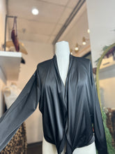 Load image into Gallery viewer, Oyuki Sky Blue or Black Satin Blouse