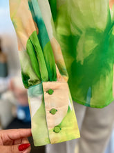 Load image into Gallery viewer, Kayla Lime Green or Hot Pink Floral Long Sleeve Button Down Blouse
