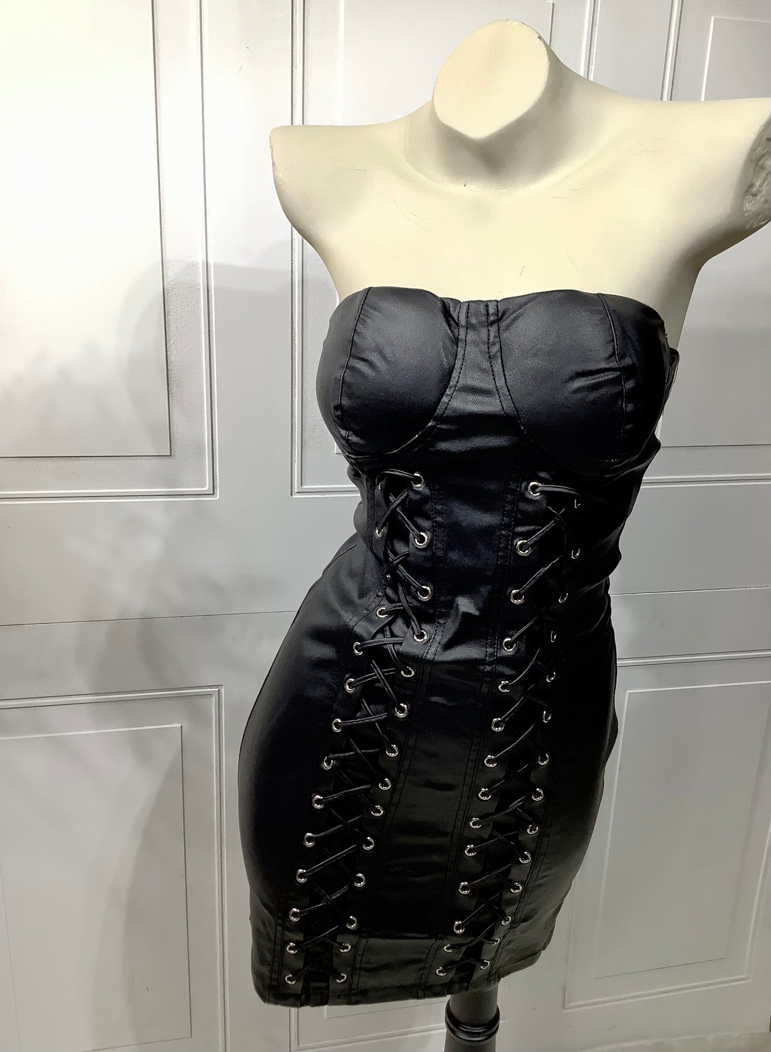 Alissa Black Corset Style Mini Dress Alissa Black Corset Style Mini Dress