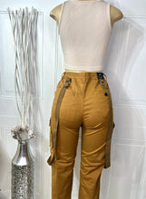 Load image into Gallery viewer, Alessa High Waist Cargo Joggers with Suspenders