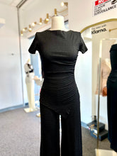 Load image into Gallery viewer, Christine Baby Pink or Black 2 Piece Pant and Asymmetrical Halter Top Set