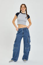 Load image into Gallery viewer, Devonna The Vintage Low Jean with Multiple Cargo Pockets