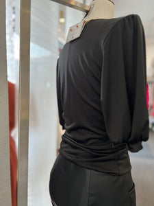 Nathalia Black V-Neck Blouse