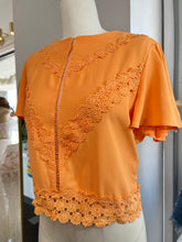 Load image into Gallery viewer, CLEARANCE Angela Cantaloupe Flutter Sleeves Embroidered Summer Top