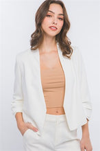 Load image into Gallery viewer, ARIA WHITE, PEACH, or BEIGE CROPPED BLAZER