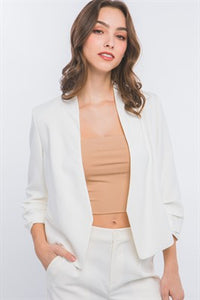 ARIA WHITE, PEACH, or BEIGE CROPPED BLAZER