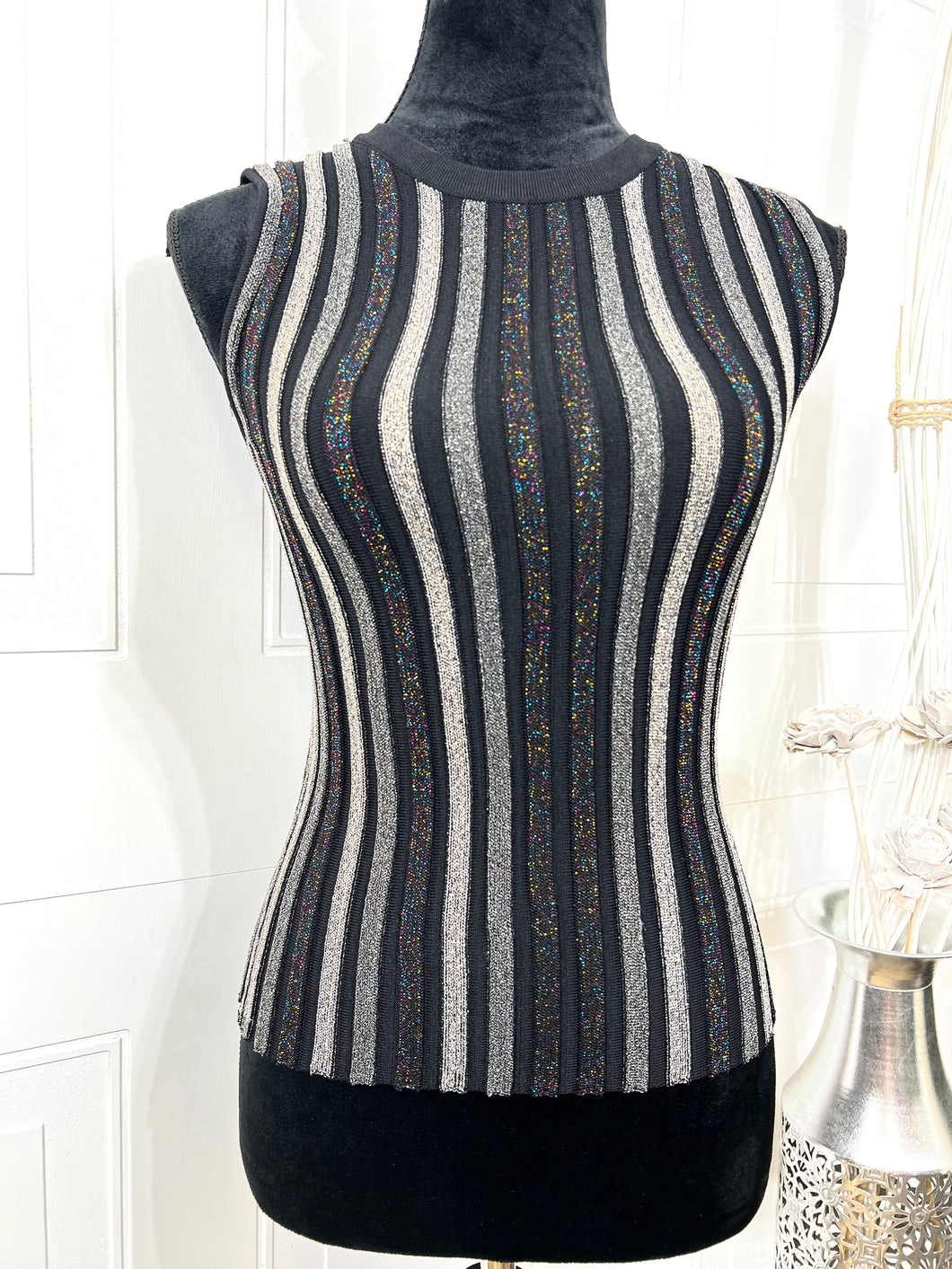 Ginna Black or Tan Gulianna Ribbed Sweater Tank