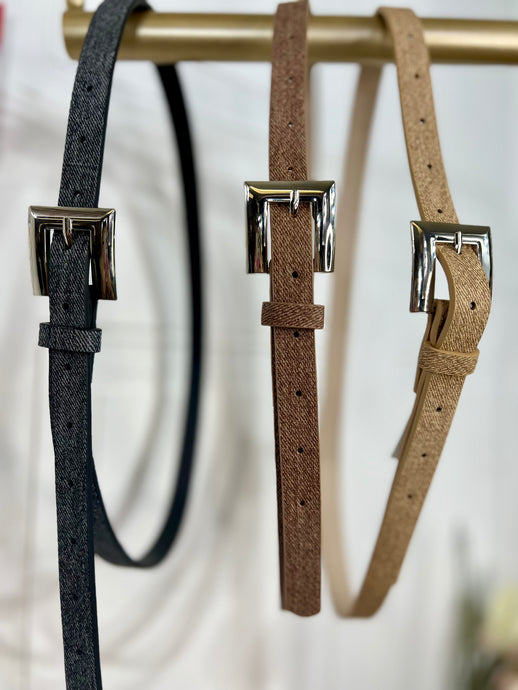 Madeline Black, light Brown or Brown Thin Belt