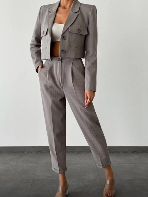 Nailea Gray Blazer Set