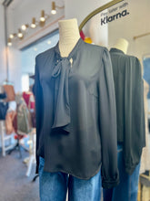 Load image into Gallery viewer, Pearl Long Sleeve Tie Front Blouse