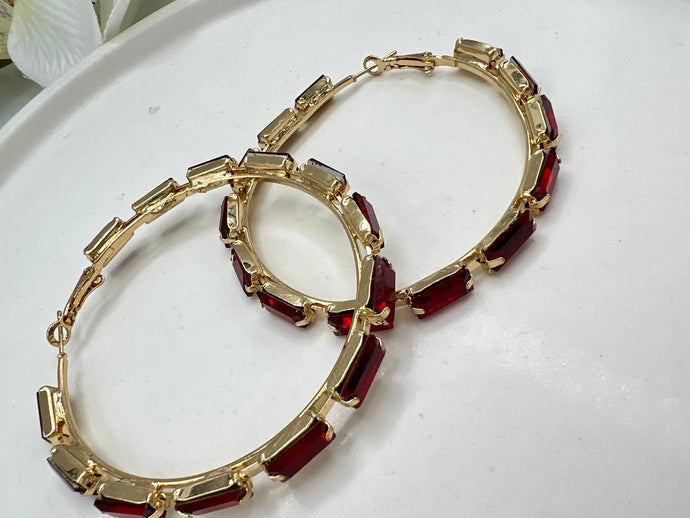 Jules Faux Clear Swarovski Hoops