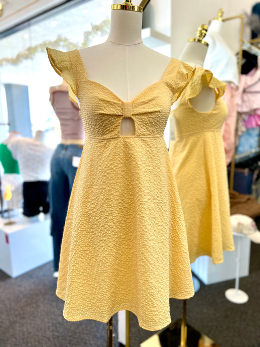 Cindy Yellow Midi Flowy Dress