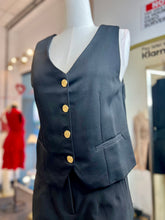 Load image into Gallery viewer, Valentina Gold Button, Black Vest
