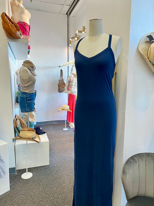 Aubrie Navy Razorback Maxi Dress