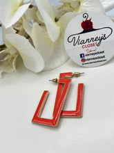 Load image into Gallery viewer, Daphne Double Sided Dangle Geometric Rectangular Earrings