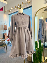Load image into Gallery viewer, Savine Slate Blue Long Sleeve Button Up Dress