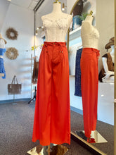 Load image into Gallery viewer, Leslie Orange Wide Leg Palazzo Pants w/ Gold Hardware Detail