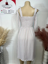 Load image into Gallery viewer, America White Self-Tie Smocked Dress