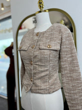 Load image into Gallery viewer, Dianne Ivory Button Up Long Sleeve Cropped Blazer