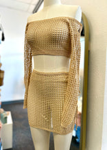 Load image into Gallery viewer, Arely Tan Mesh 2 Pieces Skirt