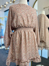 Load image into Gallery viewer, Becky rayon Gauze Sleeve Smocked Waist Flowy Floral Print Dress