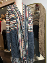Load image into Gallery viewer, Kelly Plus Size Blue Multicolor Knit Cardigan
