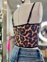 Load image into Gallery viewer, Francessca Brown Animal Print Laced Corset