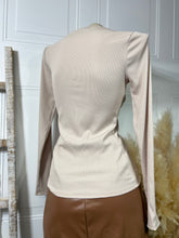 Load image into Gallery viewer, Dayana Blush Pink or Beige Long Sleeve Front Slit Top