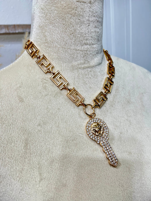 Mila Gold Lion Key Necklace