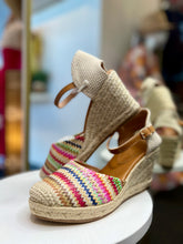 Load image into Gallery viewer, Trisha Multi Color Wedge Platforms with Adjustable Ankle Straps