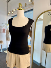 Load image into Gallery viewer, Hailey Fog, Olive, Slate Blue, Black Square Neck Wide Sholder Sleeveless Top