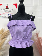 Load image into Gallery viewer, *CLEARANCE* Talia Lilac or White Eyelet Crop Top