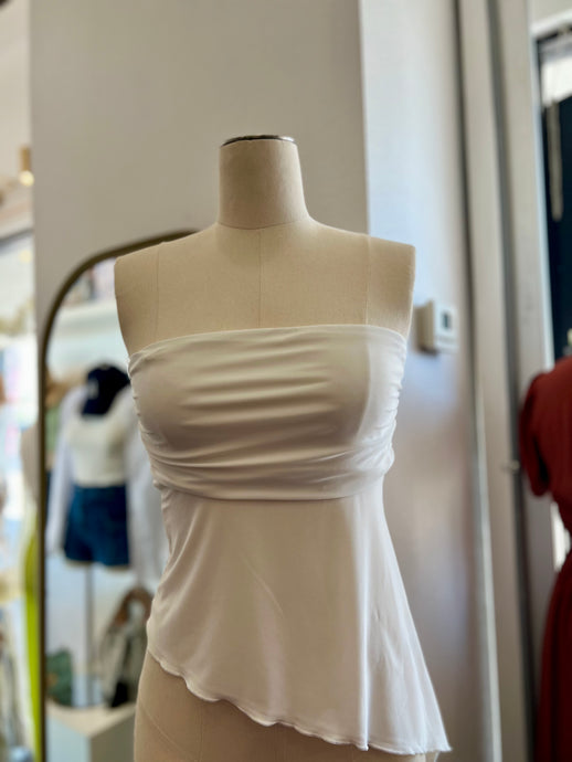 Gabriela White or Chocolate High Low Sleeveless Top