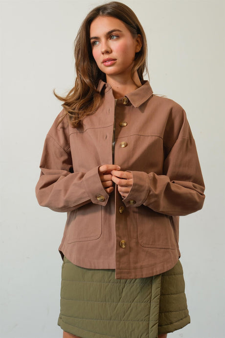Jenna Brushed Twill Trucker Jacket