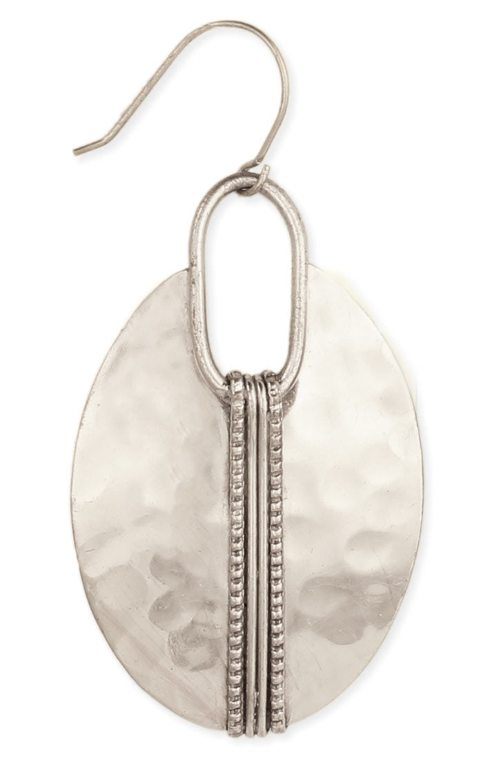 Boho Basics Silver Wrapped Oval Earring